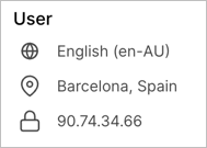 Saber Feedback showing IP address and location