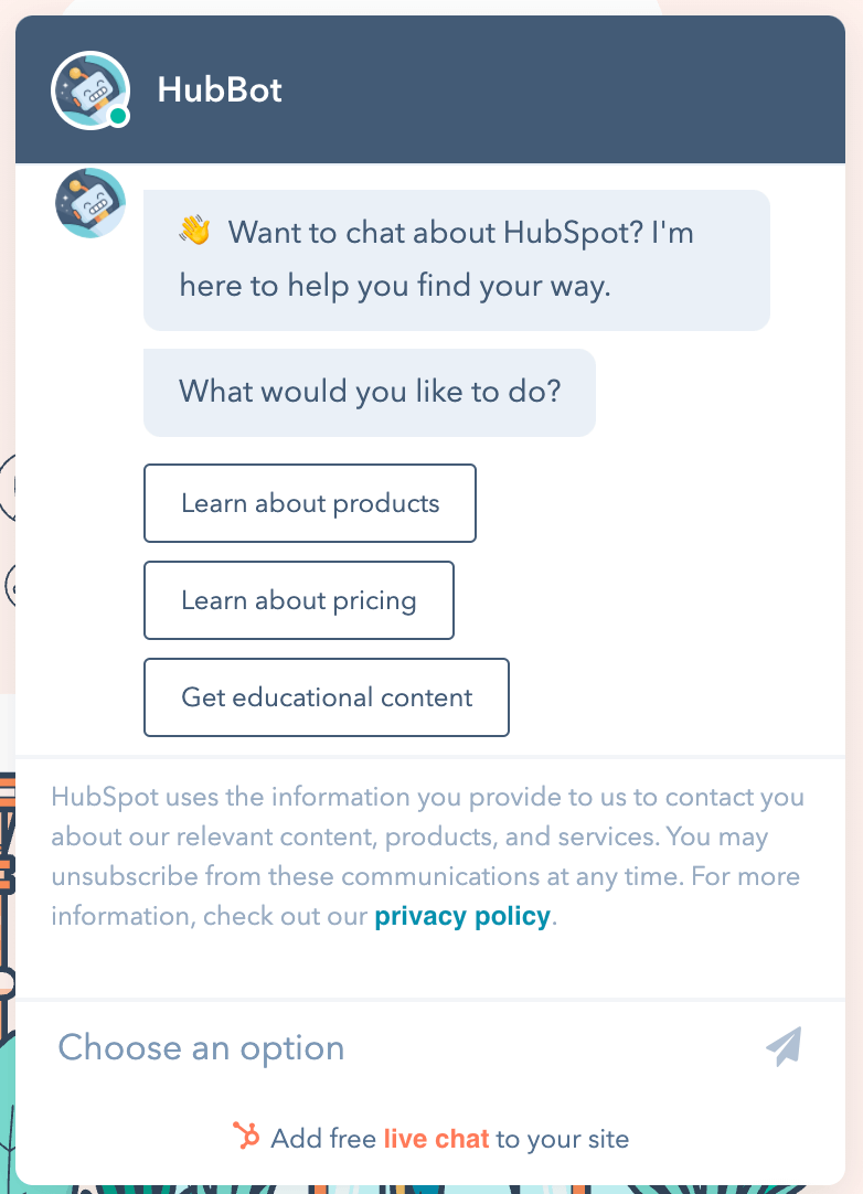 Hubspot chatbot