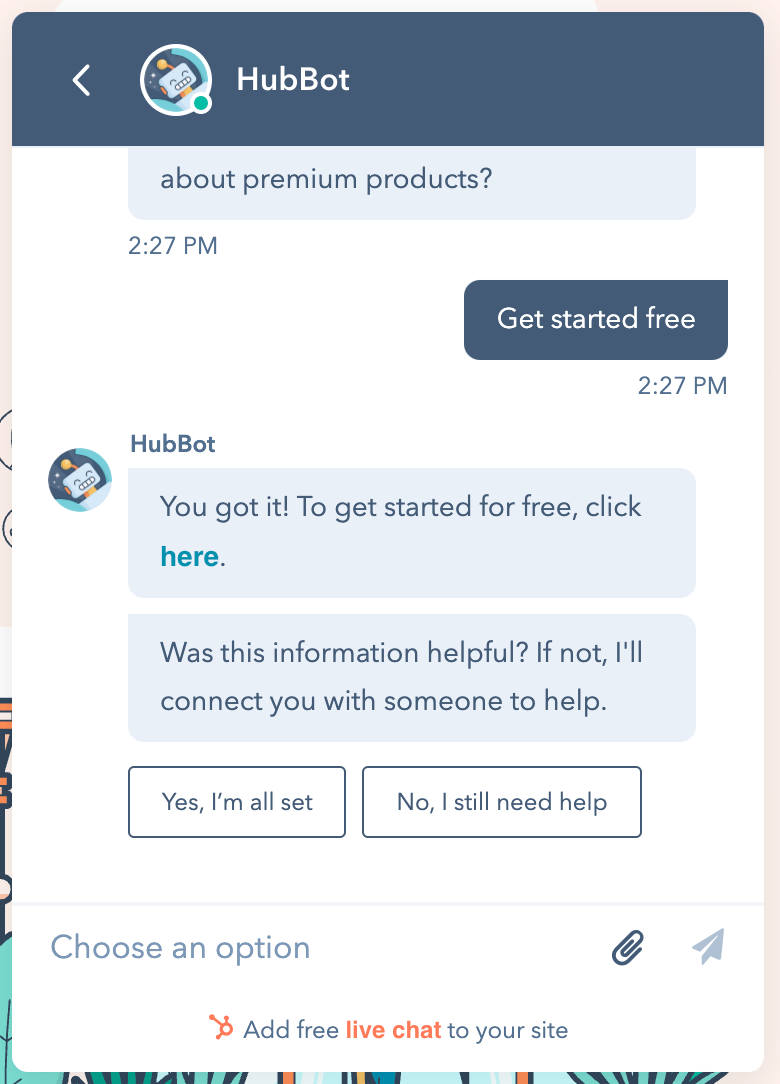 Hubspot chatbot